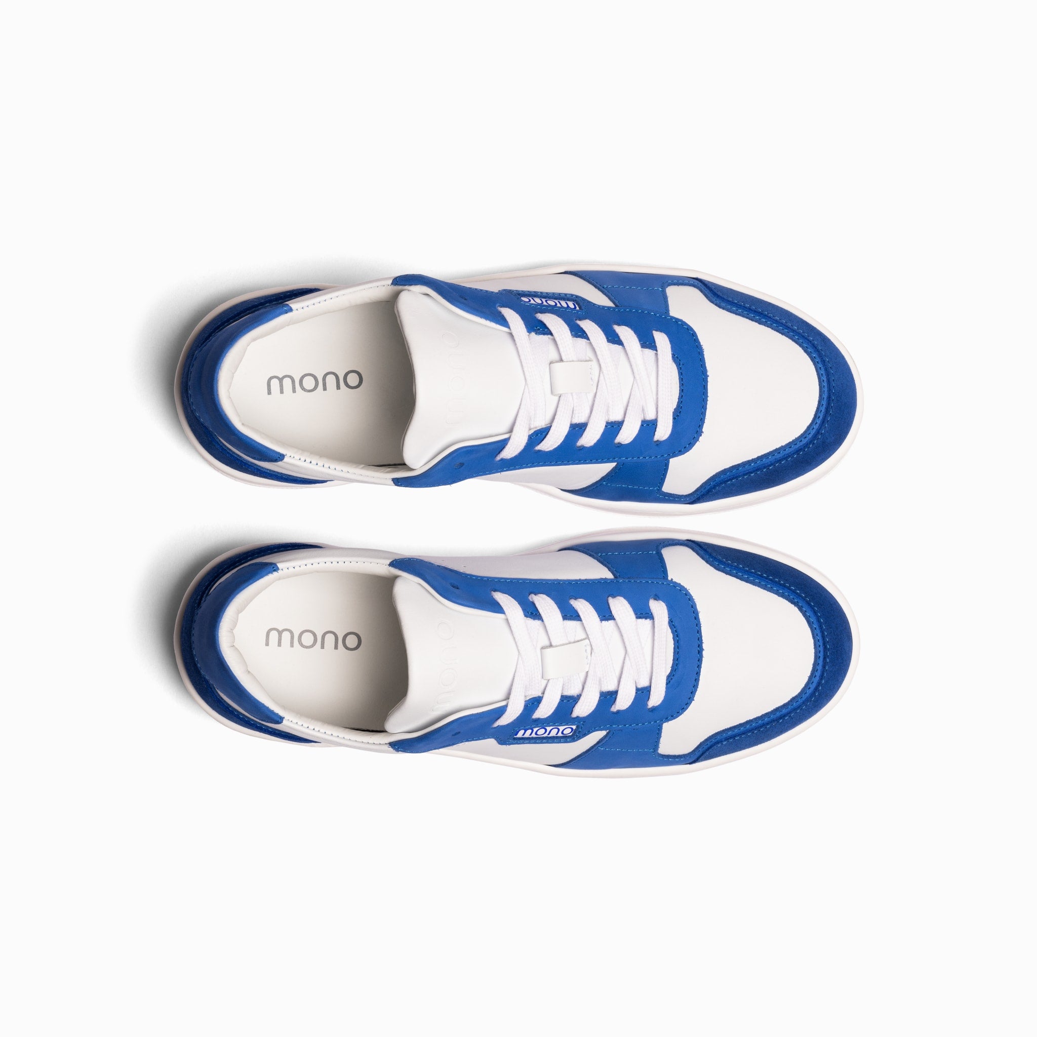 Game - Flat Leather - White Blue - Man – handcrafted Game by mono made in Portugal