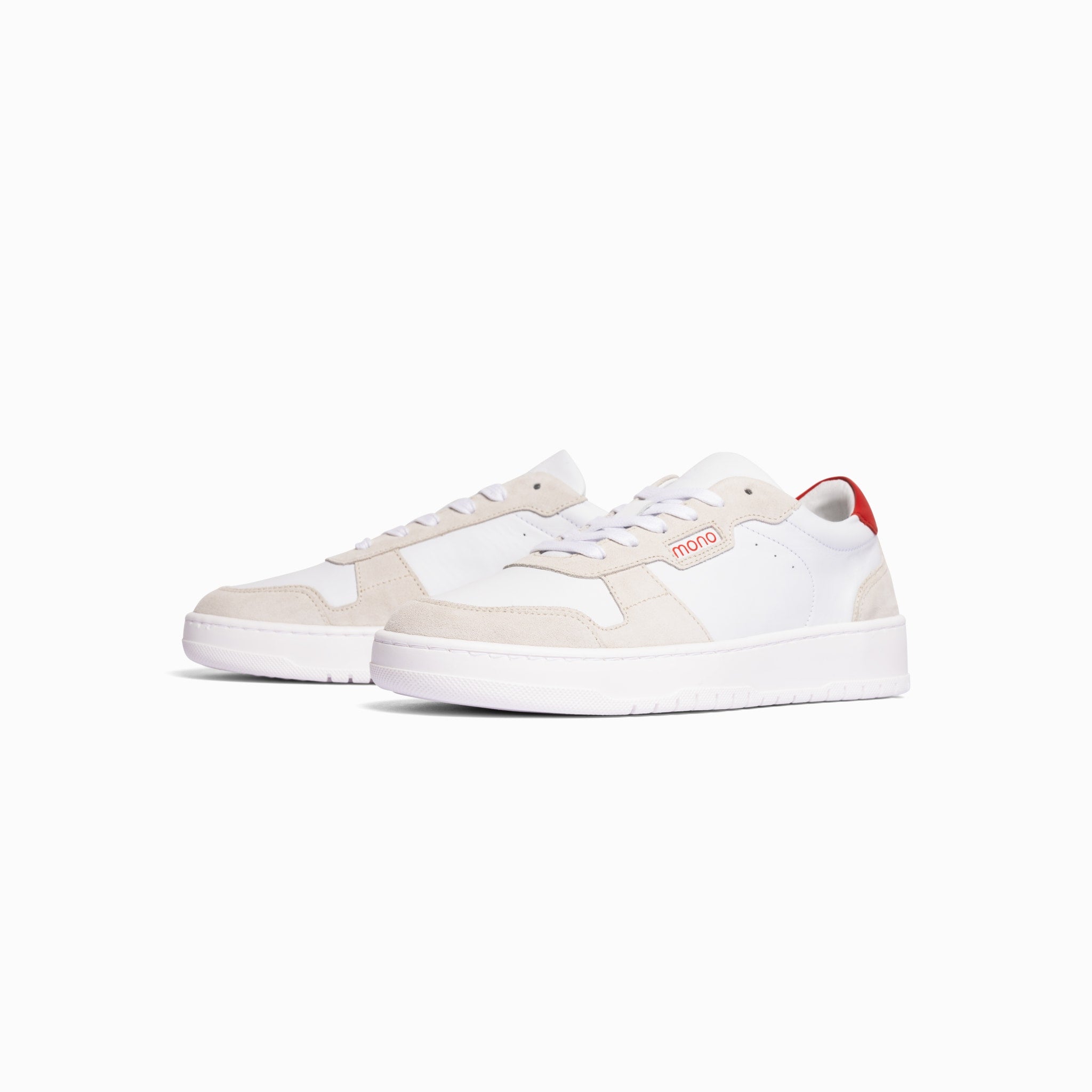 Game - Flat Leather - White Red - Man – handcrafted Game by mono made in Portugal