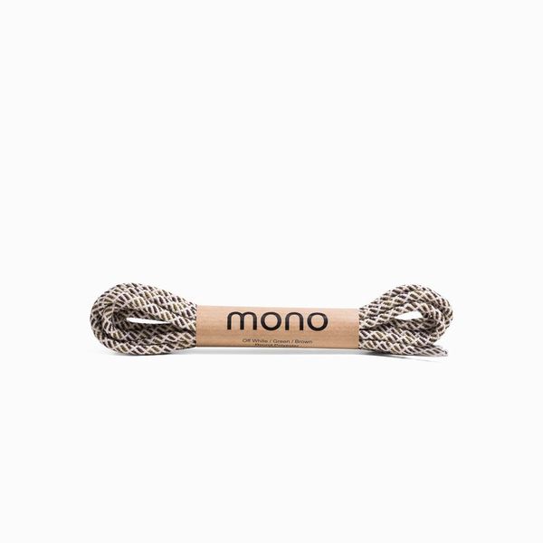 Shoe laces - Offwhite/green/brown – handcrafted Accessories by mono made in Portugal